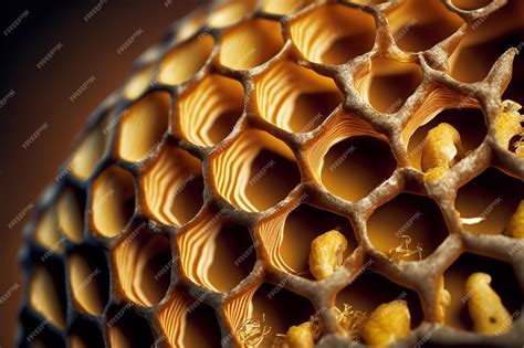 Premium Photo | Beehive honeycomb with honey macro photography