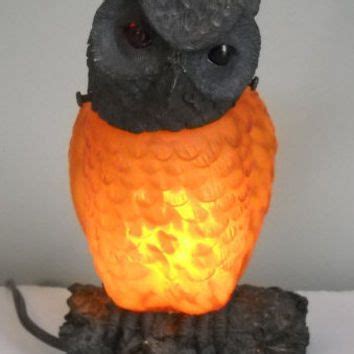 Vintage Owl Lamp, Night Light, Glowing Owl, Halloween Light, Owl Collectors, Golden Owl Lamp ...
