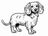Playful Dachshund Coloring Page  sketch template