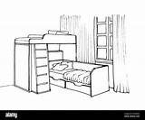 Bunk Bed Coloring Page sketch template