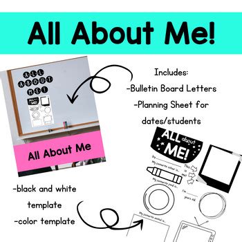 All About Me - Bulletin Board - Printable by Kindergarten Paradise