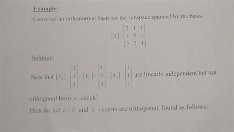 Solved Example: Construct an orthonormal basis for the | Chegg.com