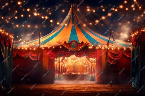 Premium Photo | A circus tent with lights on the top