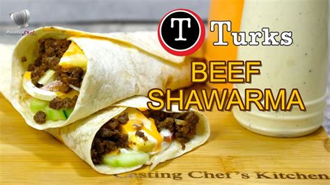 TURKS STYLE BEEF SHAWARMA WITH HOMEMADE SAUCE RECIPE | Casting Chef | Shawarma recipe, Homemade ...