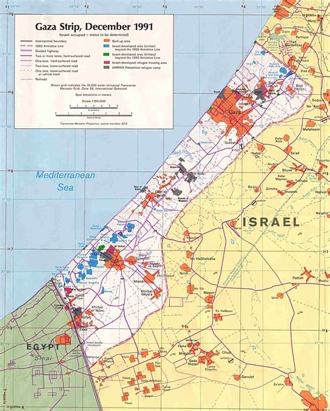 Detailed road map of Gaza Strip. Gaza Strip detailed road map | Vidiani.com | Maps of all ...