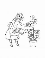 Gardening Isolated Coloring Page For Kids Graphic Colouring Hobby  sketch template