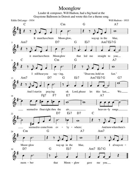 Moonglow Sheet music for Voice (Other) (Solo) | Musescore.com