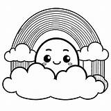 Cartoon rainbow coloring page Lulu Pages sketch template