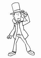 Professor Layton Coloring Pages sketch template