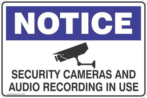 Notice Security Cameras And Audio Recording In Use Danger Safety Signs - Stickers - Safety ...