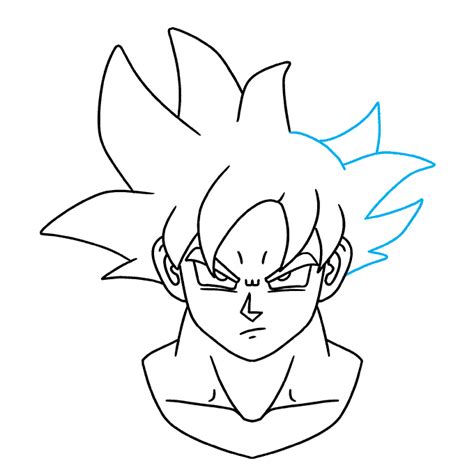 How to Draw Goku Ultra Instinct: Step 9 Cartoon Drawings Sketches ...