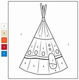 Coloring Teepee Printable Native American Pages Color Crafts Patterns  sketch template