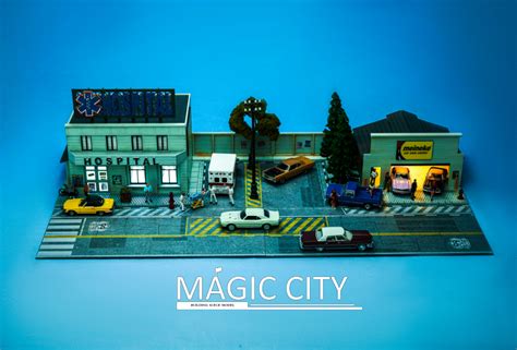 Magic City 1:64 American hospital & meineke auto repair shop ( US0010)