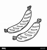 Sausage Fried sausage With Cuts Sketch Vector Illustration Juicy  sketch template