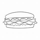 pastrami Sandwich Illustration Line Art 50993818 Vector At Vecteezy sketch template