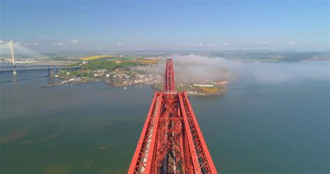 Aerial Over Firth Of Forth Bridge In Uk Stock Footage SBV-328871848 ...