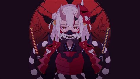 Oni Samurai Anime Girl Cyberpunk Live Wallpaper Moewalls | The Best ...