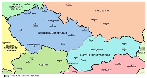 Czechoslovakia map - Map of Czechoslovakia (Eastern Europe - Europe)