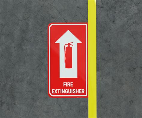 Fire Extinguisher with Arrow - Floor Marking Sign