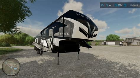 FS22 Voltage 5th Wheel Toy Hauler Camper v1.0.0.0 - FS 22 Trailers Mod Download