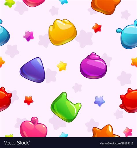 Seamless pattern with funny colorful jelly shapes Vector Image