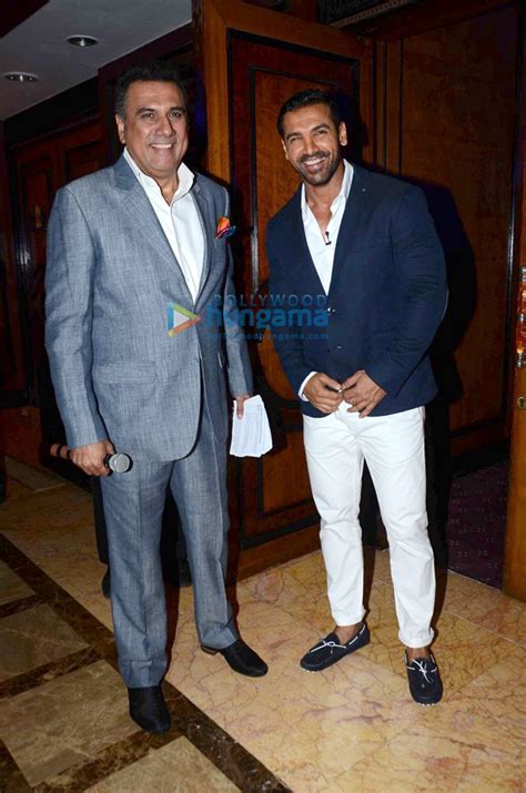 John Abraham with his dad at the Blue Label event | John Abraham Images - Bollywood Hungama