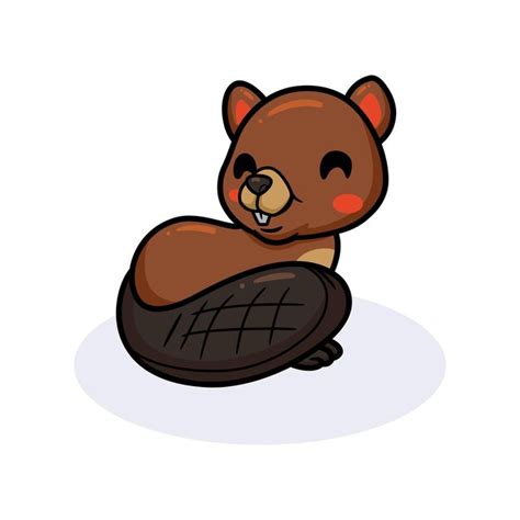 Premium Vector | Cute little beaver cartoon posing