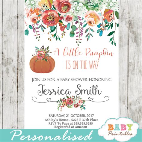 Autumn Baby Shower Invitations - D337 - Baby Printables