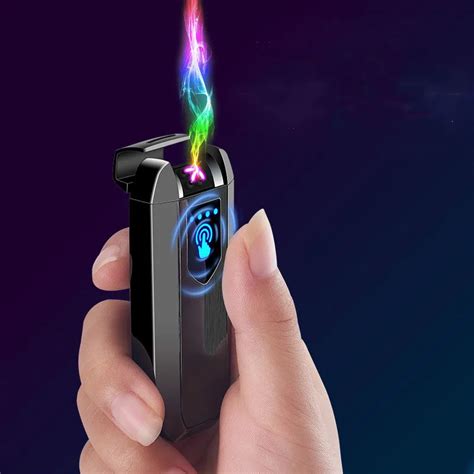 New Metal Double Arc Plasma Lighter Rechargeable USB Cigarette lighters USB Electric Lighter ...