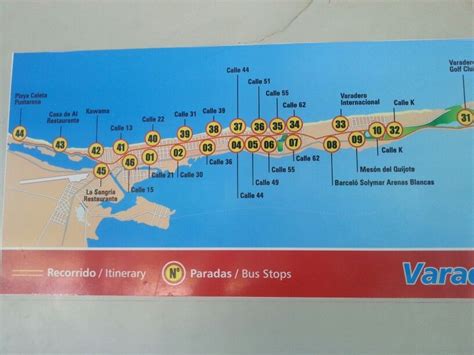 Varadero Beach Tour bus map (Varadero city part) | Varadero beach, Varadero, Bus map