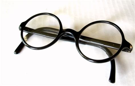 Vintage Round Black Plastic Eyeglasses Harry Potter George