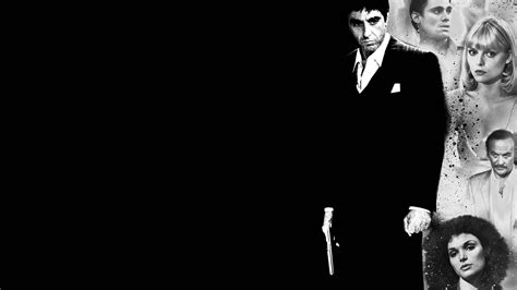 Download Al Pacino Scarface Black And White Wallpaper | Wallpapers.com