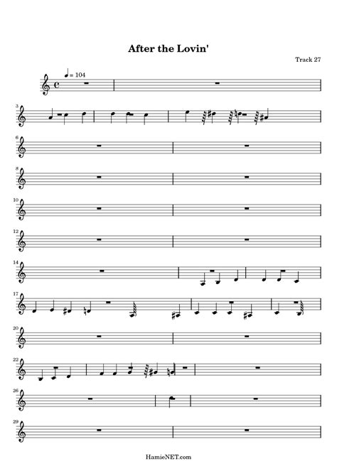 After the Lovin' Sheet Music - After the Lovin' Score • HamieNET.com