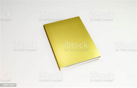 3d Golden Color Book Cover Template Stock Photo - Download Image Now - Table, Blank, Book Cover ...