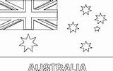 Australia Flag Printable Colouring Page sketch template