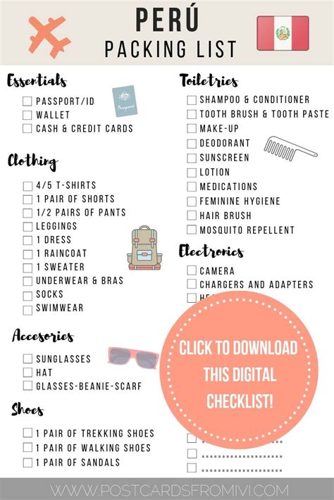 The ultimate Peru packing list with downloadable checklist - Postcards ...