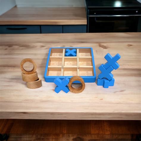 Handmade Wooden XO Tic Tac Toe Board Game Classic 2 Player Game for Indoor/outdoor Family Fun ...