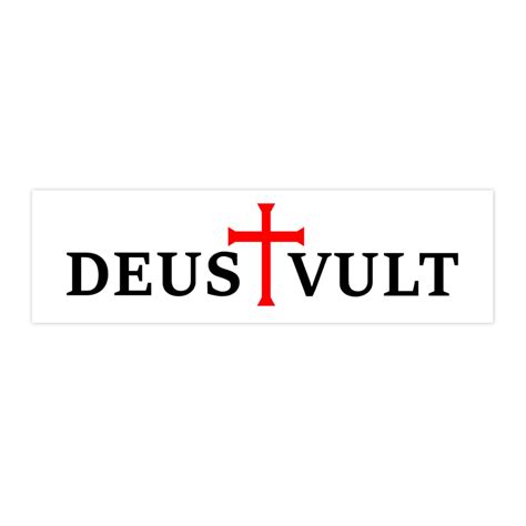 White Deus Vult Bumper Sticker - Sarah Cain - The Crusader Gal