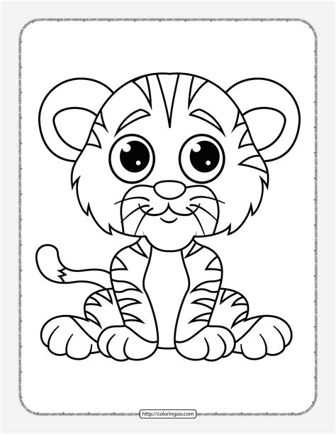 Cute Little Baby Tiger Coloring Pages