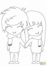 Anime Boy and Girl coloring Page  Free Printable Coloring Pages sketch template