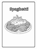 Spaghetti Coloring Page sketch template