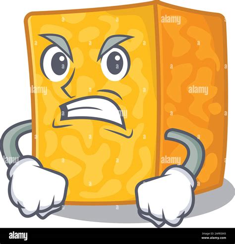 Colby jack cheese cartoon character design having angry face Stock ...