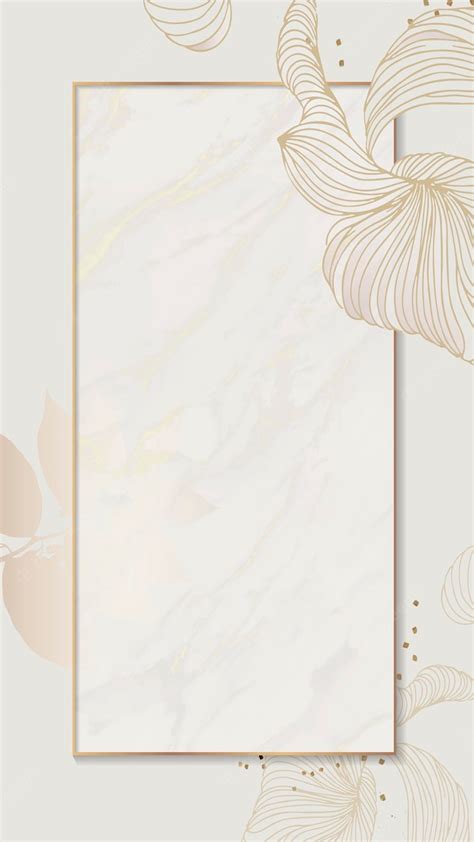 Premium Vector | Golden floral rectangle frame mobile phone wallpaper ...