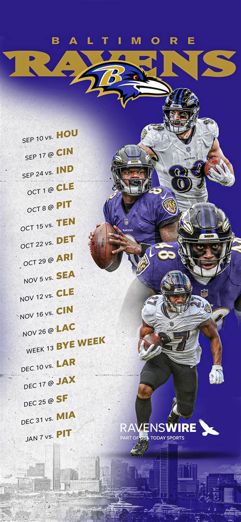 2023 Baltimore Ravens’ schedule: Downloadable wallpaper