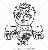 Cute Owl Crone Vector & Photo Free Trial  Bigstock sketch template