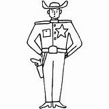 Standing Sheriff Coloring Page sketch template