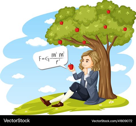 Isaac Newton Apple Tree Cartoon