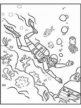 Scuba Diver Coloring Page sketch template