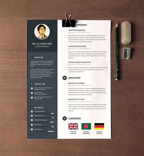 30 Free Beautiful Resume Templates to Download - Hongkiat