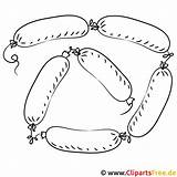 Sausage Clipart Drawing Sausages Clip Pages Cliparts Coloring Breakfast  sketch template